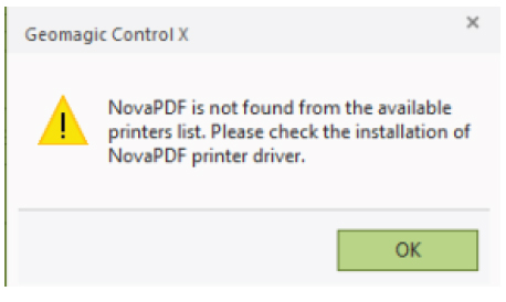 Nova pdf printer window