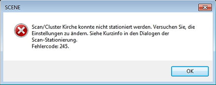 Fehlermeldung zur Stationierung der Scans in FARO Scene