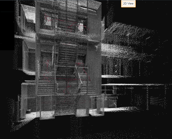 GeoSLAM Viewer - Punktwolke des Treppenhauses