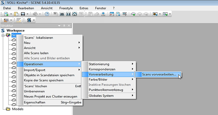 Vorverarbeitung öffnen