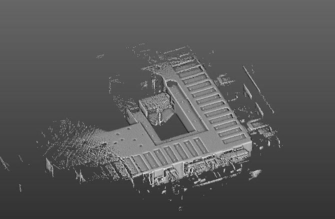 Punktwolke des Scanrundgangs 5 in Trimble Realworks.