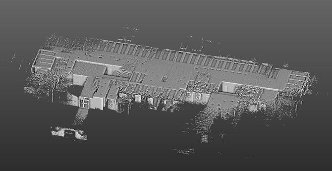 Punktwolke der Scan-Rundgänge 6 - 8 in Trimble Realworks.