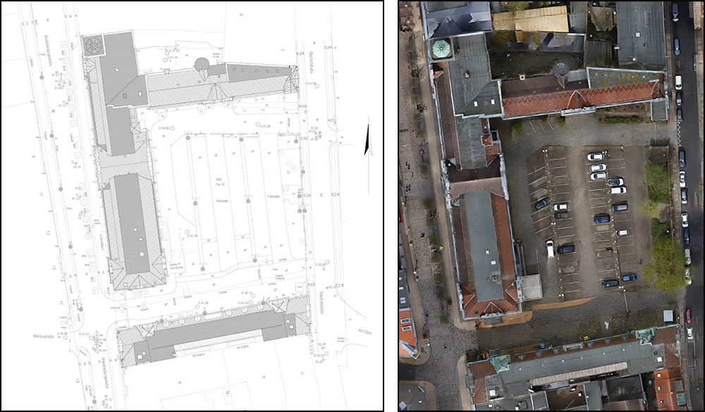 Alte Post Schwerin - Lageplan und Orthophoto