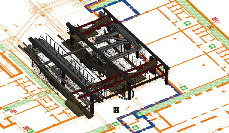 BIM-Modell der Gepäckförderanlage