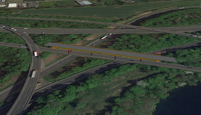 bridge constructions of a motorway interchange