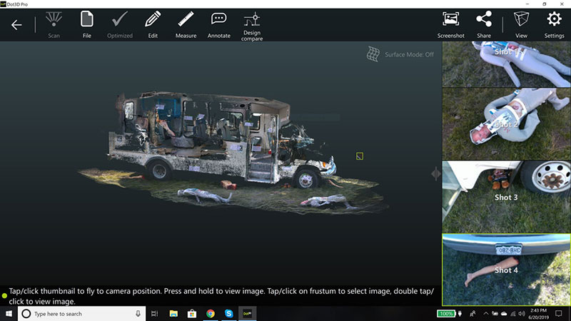 3D-Scandaten einer Intel RealSense D415 auf einem robusten Tablet von DT Research