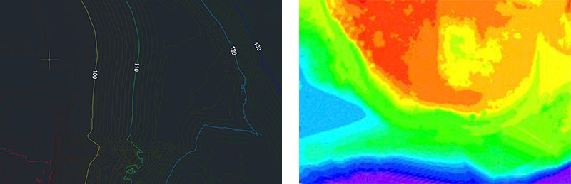 Contour line & elevation map
