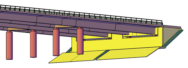 Platzierung der Treppen, Widerlager, Wände, Geländer usw.