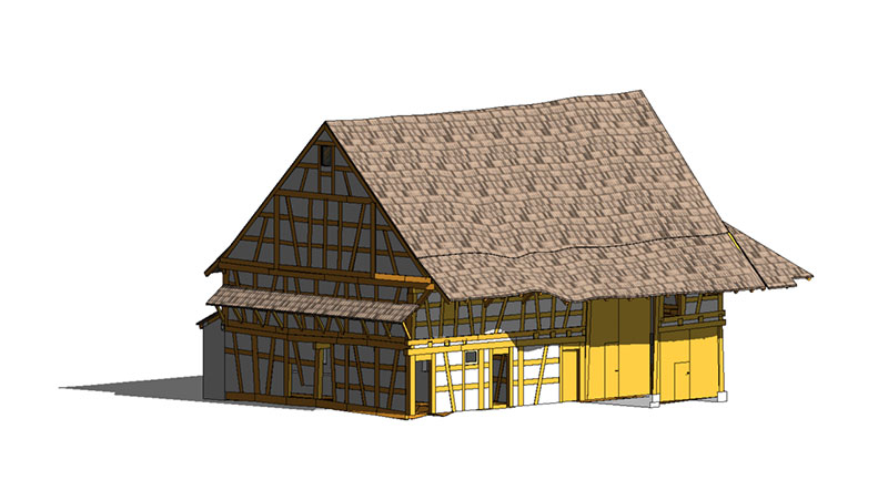 Fig. 4: Modeling the roof