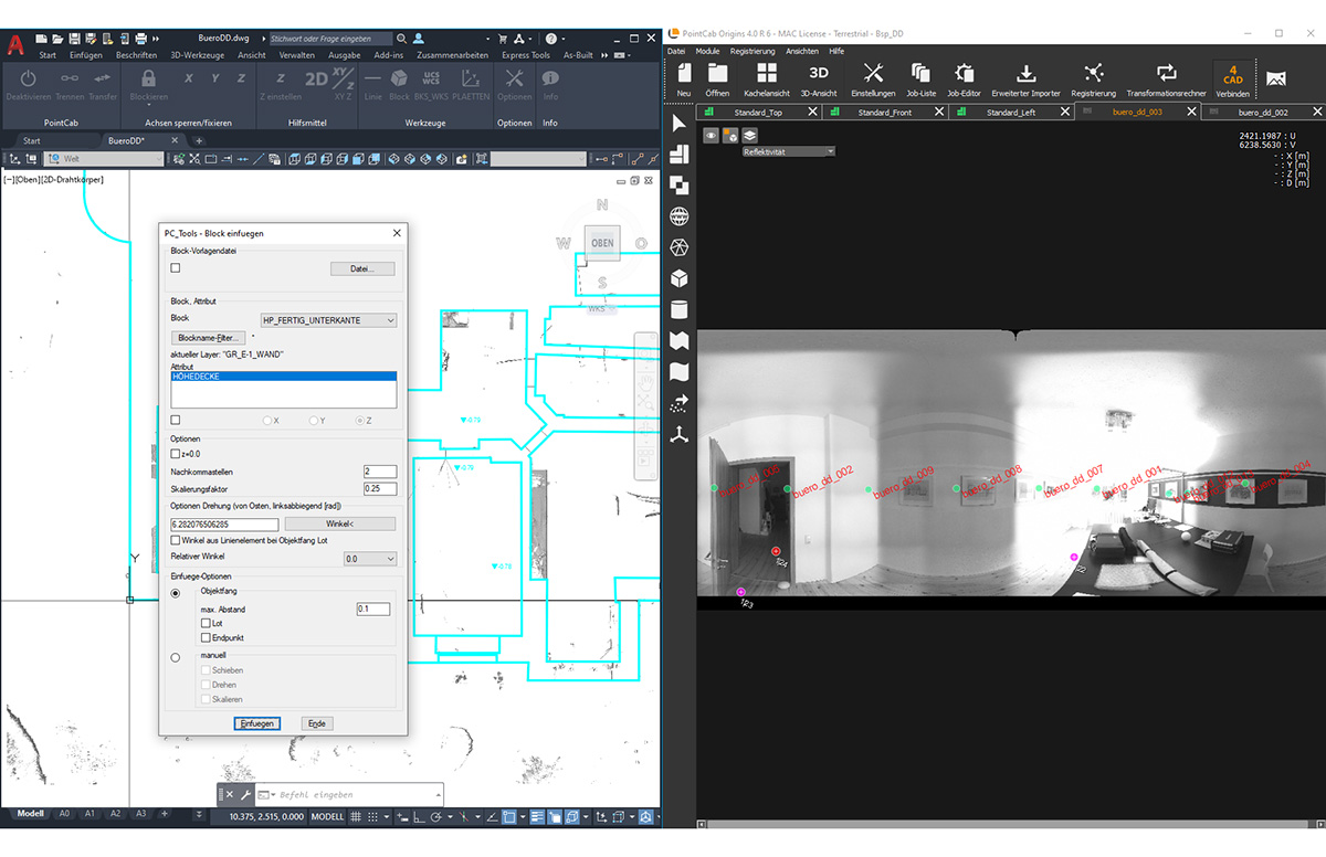 Punktwolkenbearbeitung mit dem PointCab 4AutoCAD – Plugin 1