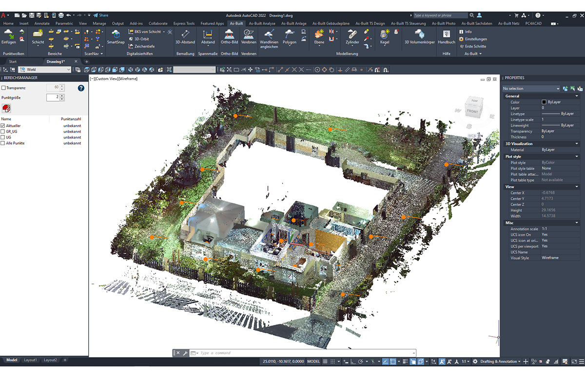 Punktwolkenbearbeitung mit FARO® As-Built™ for Autodesk AutoCAD® 2