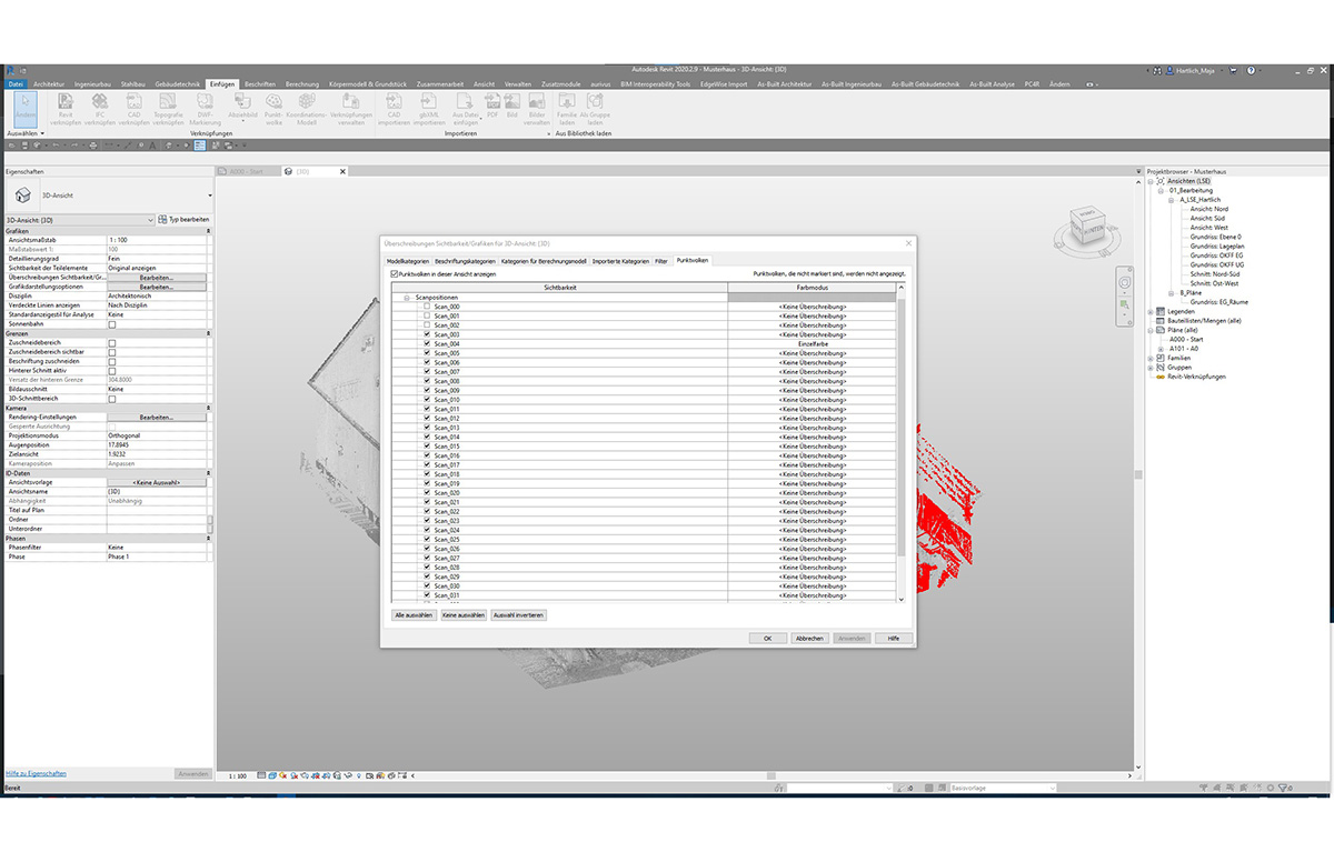 Punktwolkenbearbeitung mit Autodesk Revit® 2