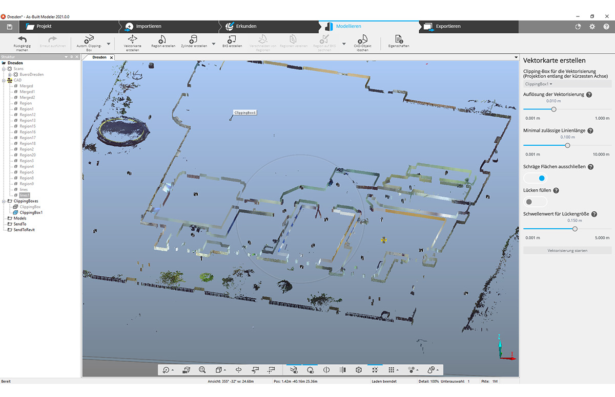 Punktwolkenbearbeitung mit dem FARO® As-Built ™ Modeler 5