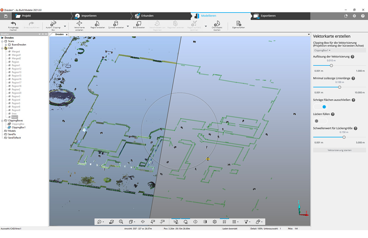 Punktwolkenbearbeitung mit dem FARO® As-Built ™ Modeler 6