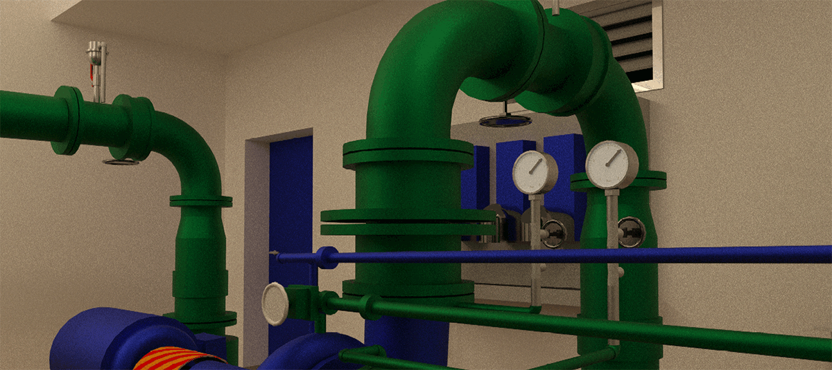 Bestandsmodellierung eines Pumpenraums im Wasserwerk Überlingen am Bodensee Header