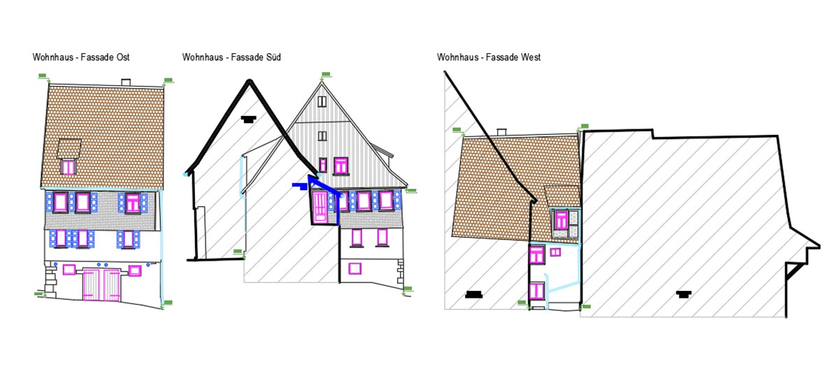 Bestandsmodellierung eines alten Wohnhauses mit Scheune Header