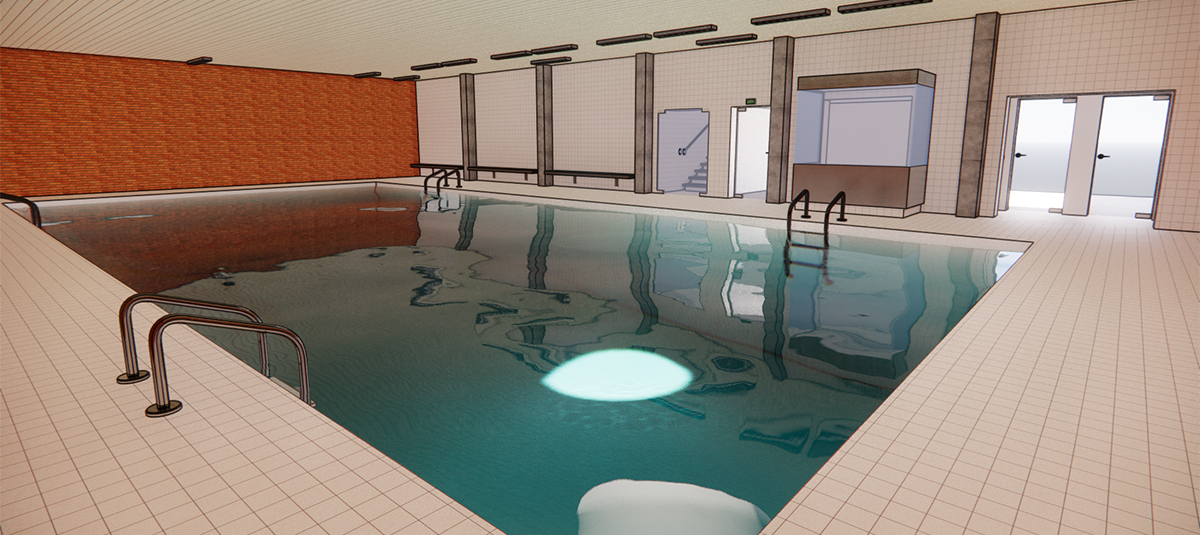 3D-Modellierung der Räumlichkeiten der Badewassertechnik einer Klosterschule Header
