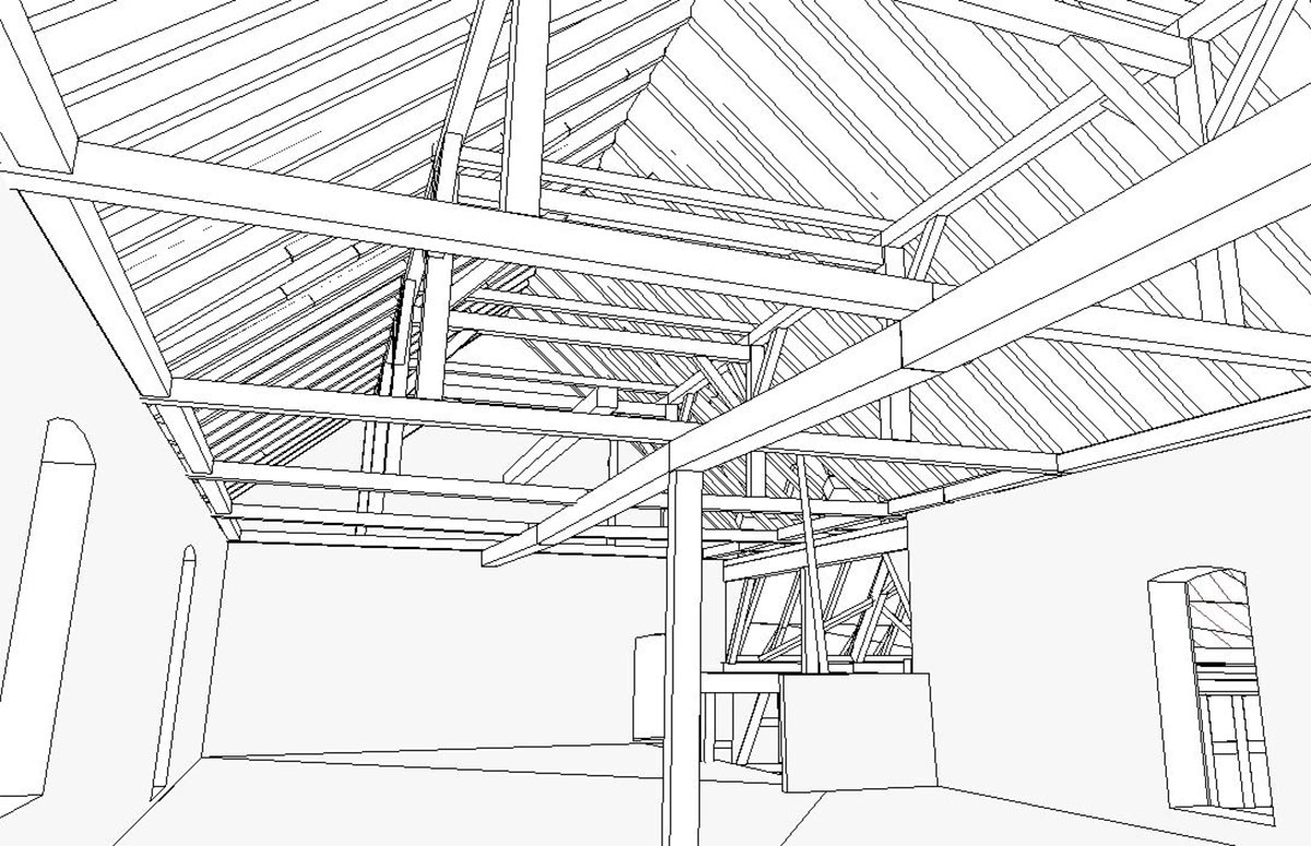 Bestandsmodellierung einer alten Scheune und Wassermühle 5