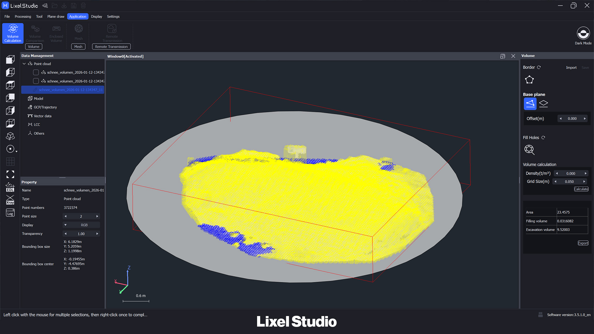 Lixel Studio Volumenberechnung
