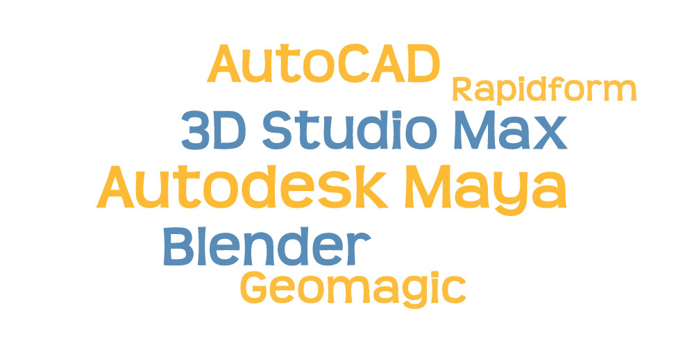 Kompatible 3D-Anwendungen: Autodesk Maya, 3D Studio Max, AutoCAD, Blender, Geomagic, Rapidform