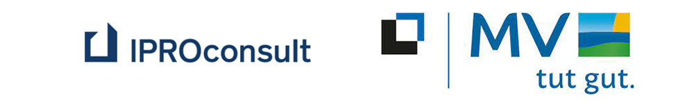Logo von IPROconsult GmbH und des Staatlichen Bau- und Liegenschaftsamts Schwerin