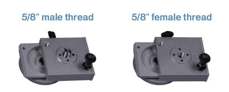 Overhead adapter with 5/8" male thread and 5/8" female thread