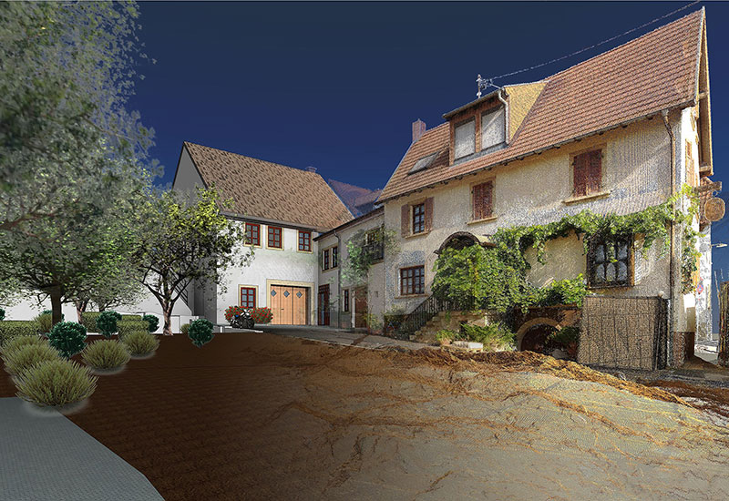 House with point cloud