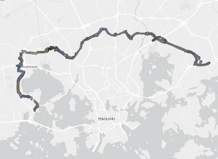 Orthographische Karte der neuen Stadtbahnlinie