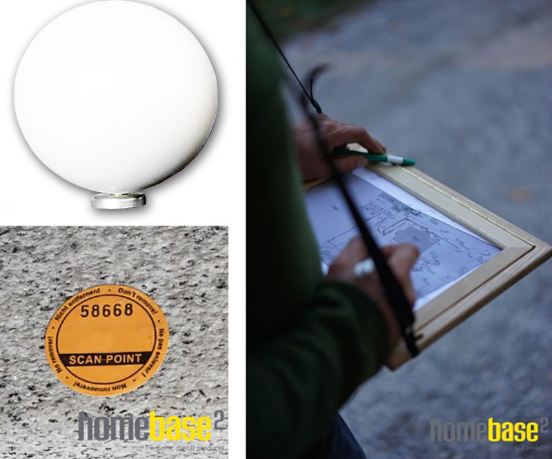 Scanning accessories in use - Reference spheres | Marking stickers | Field book frames for sketches
