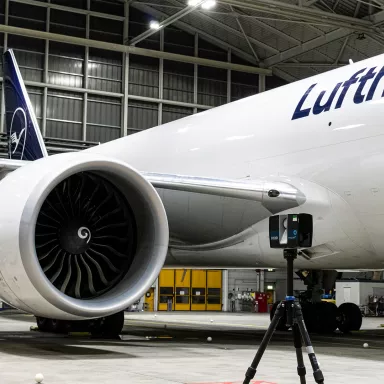 Flugzeugbau Boing 777 FARO Scanner Turbine