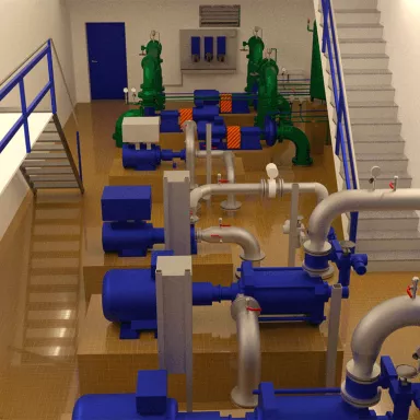 Bestandsmodellierung eines Pumpenraums im Wasserwerk Überlingen am Bodensee 2