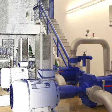 Bestandsmodellierung eines Pumpenraums im Wasserwerk Überlingen am Bodensee 1
