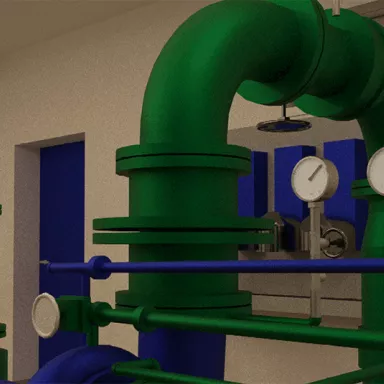 Bestandsmodellierung eines Pumpenraums im Wasserwerk Überlingen am Bodensee Header