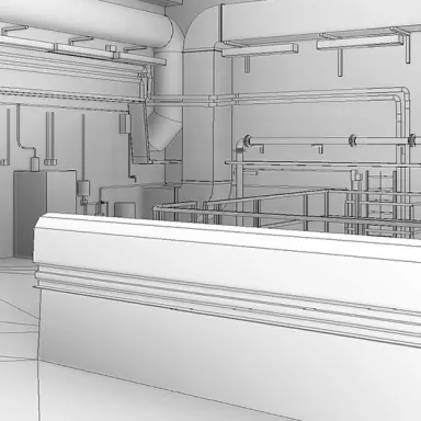 3D-Modell Regenüberlaufbecken, Rechenhalle, Sandfanggebäude und Dükerhalle Header