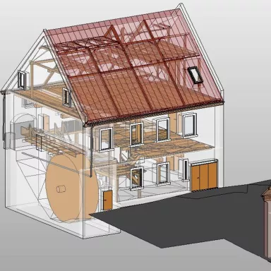 Bestandsmodellierung einer alten Scheune und Wassermühle 1