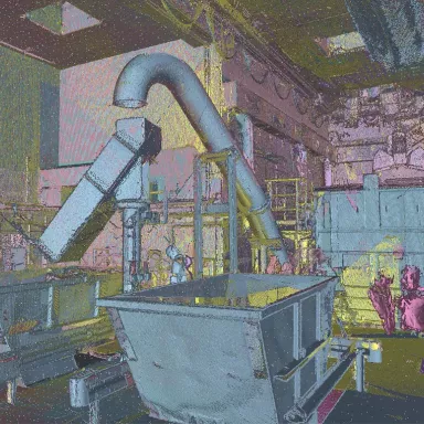 3D-Modell Regenüberlaufbecken, Rechenhalle, Sandfanggebäude und Dükerhalle 1