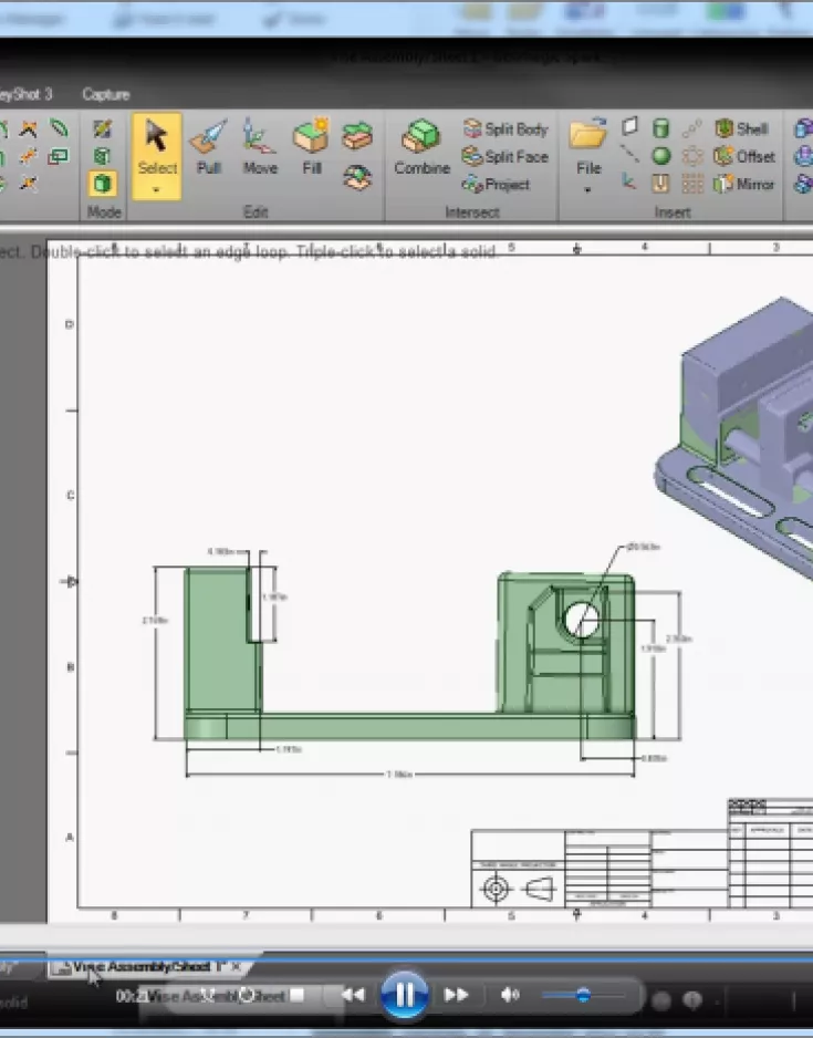 Geomagic Spark: 2D drawing created from model 