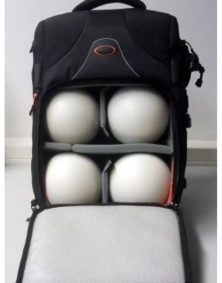 Referenzkugeln Flexi im Rucksack