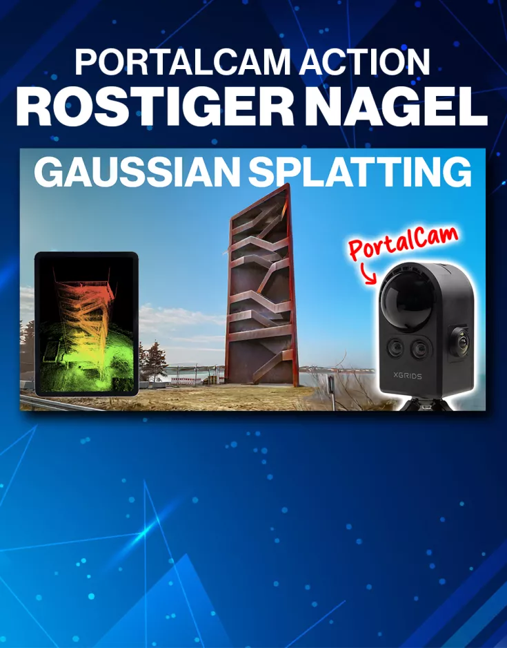Gaussian SPlat vom Rostigen Nagel mit der PortalCam von XGRIDS