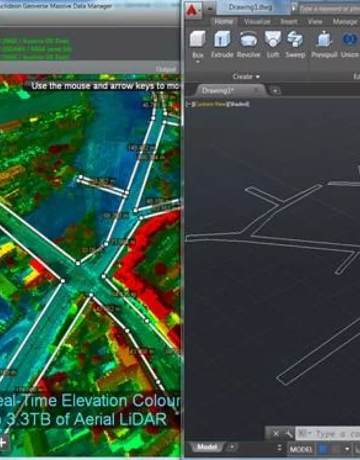 Poly-Line Shapes Derived From ALS (Aerial Laser Scanning) Added Directly to an AutoCAD® Drawing Using Geoverse MDM