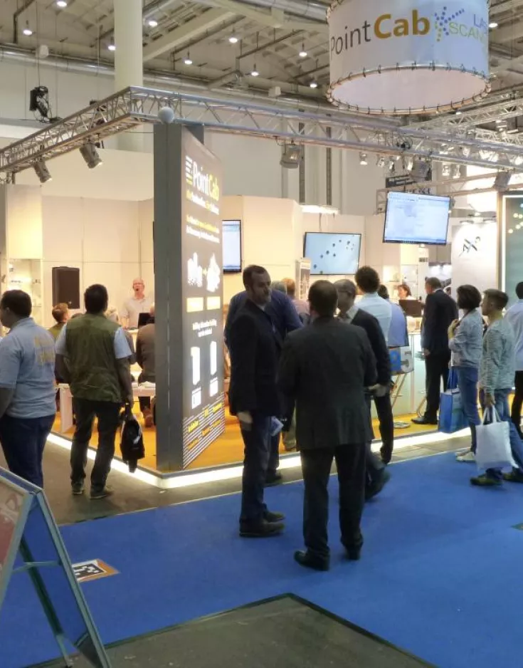 Viele interessierte Kunden am Stand von Laserscanning Europe und PointCab.