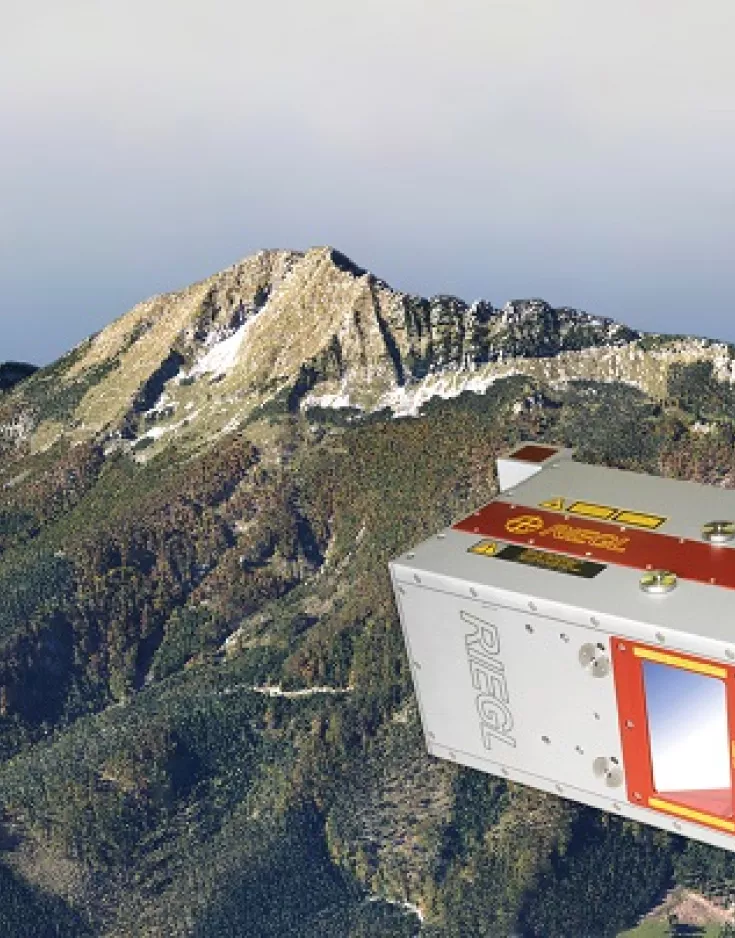 RIEGL LMS-Q780 high altitude airborne laser scanner for topographic mapping, true-color point cloud of Ötscher, Austria (data acquired by the LMS-Q780)