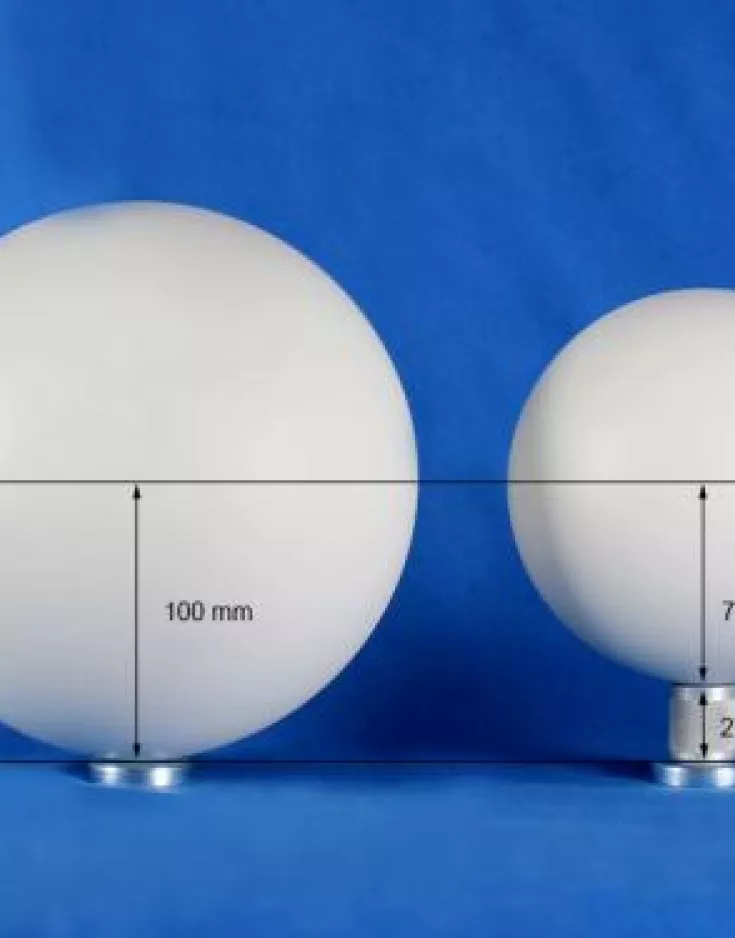 Referenzkugeln mit 145 mm und 200 mm Durchmesser einfach kombinieren