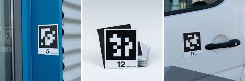 Set aus 20 magnetischen AprilTags für flache Untergründe