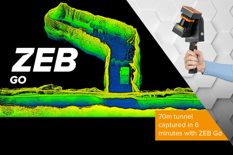 70 Meter Tunnel wurden in 6 Minuten mit dem ZEB Go erfasst.