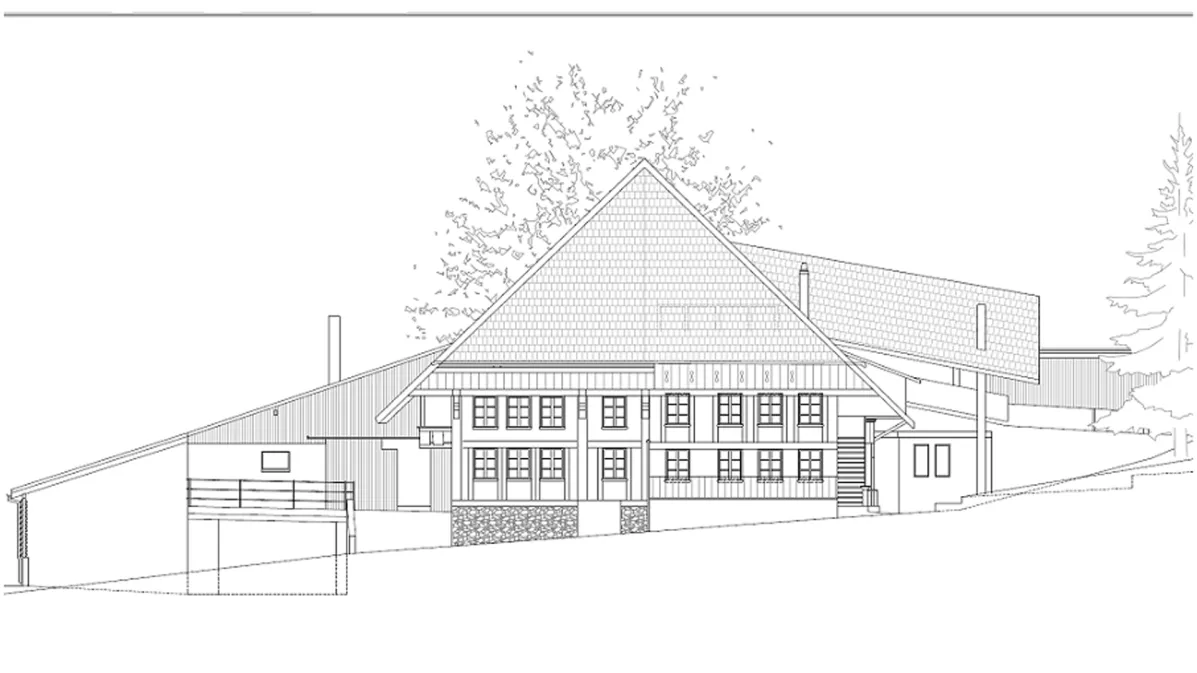 Bauernhaus Zeichnung