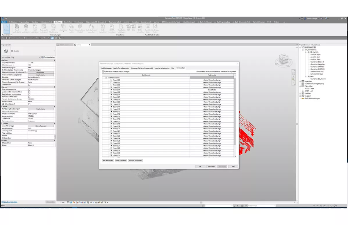 Punktwolkenbearbeitung mit Autodesk Revit® 2
