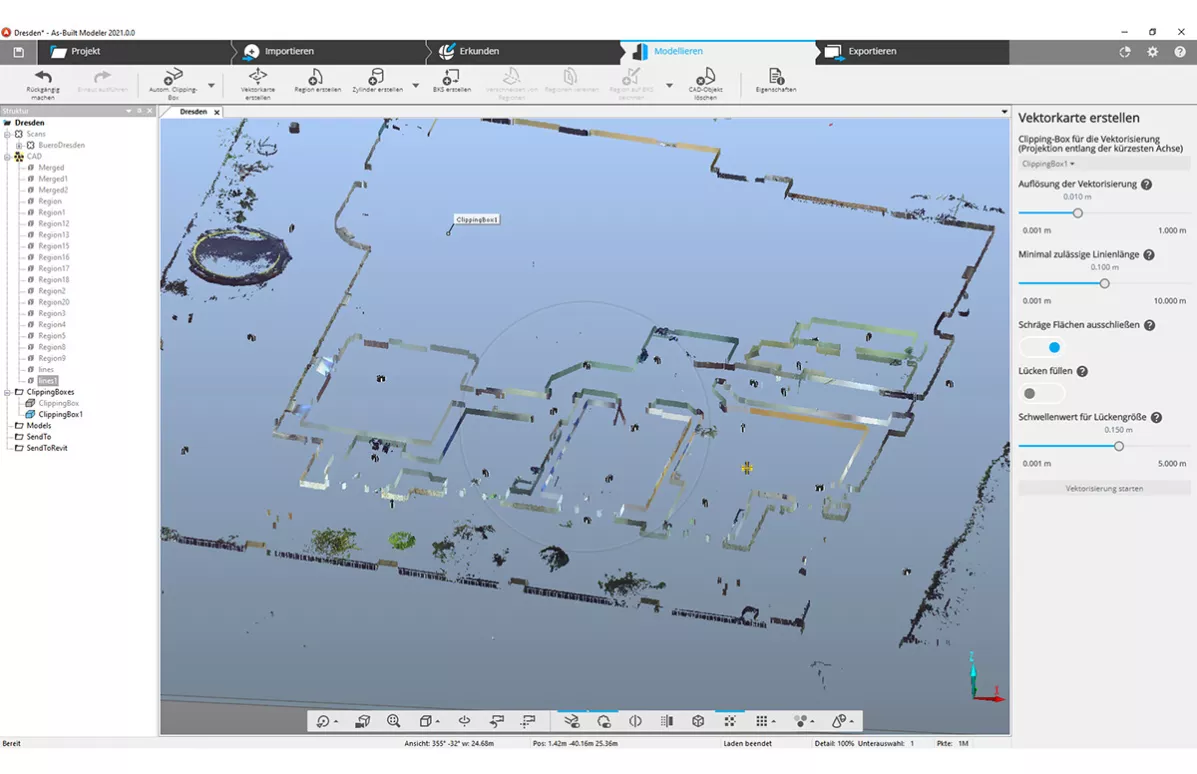 Punktwolkenbearbeitung mit dem FARO® As-Built ™ Modeler 5