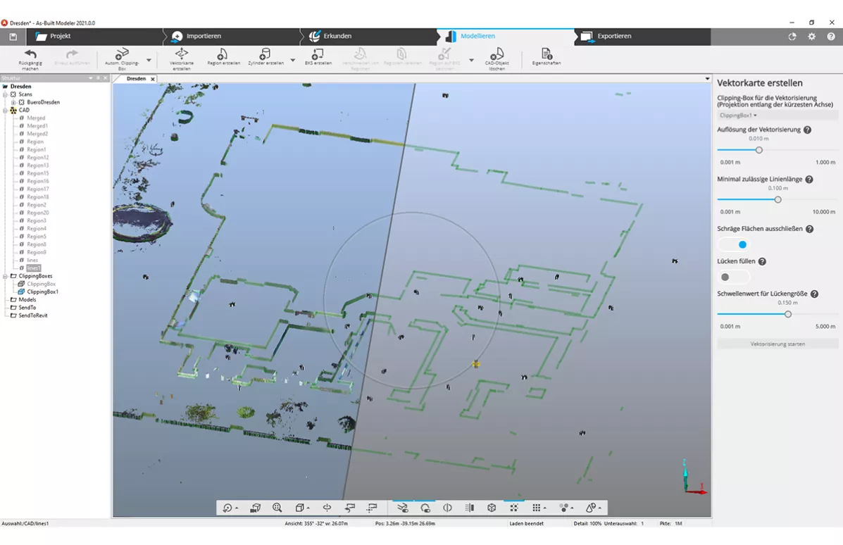 Punktwolkenbearbeitung mit dem FARO® As-Built ™ Modeler 6