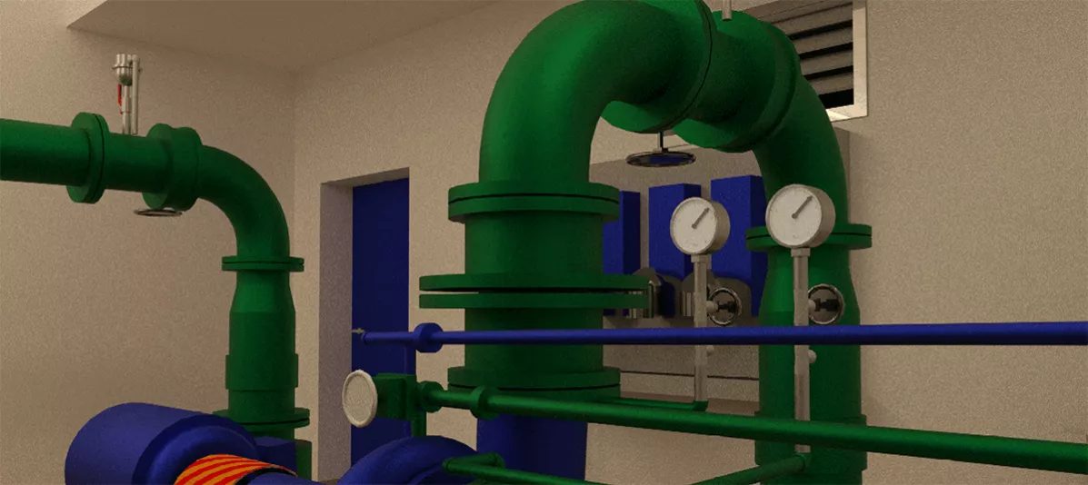 Bestandsmodellierung eines Pumpenraums im Wasserwerk Überlingen am Bodensee Header